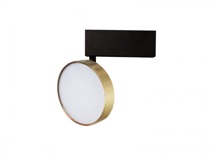 Светильник трековый поворотный диск латунь MOON DL18791/Brass 12W (12 Вт, 3000 K, 24 В)