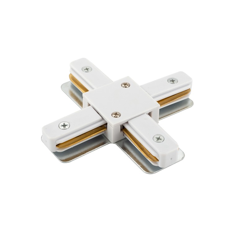 Коннектор питания "X" крестовой  DENKIRS TR1104-WH